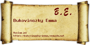 Bukovinszky Emma névjegykártya